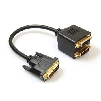 Prenosni DVI Adapter DVI-D Moški 2 Dual DVI-I Ženske Delilnik Signala Prenos Video Delilnik Y Razdelilno Kabelsko