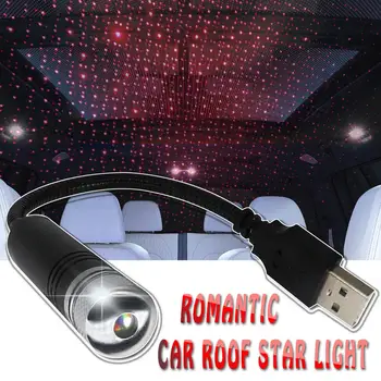 Avto Streho Star Svetlobo USB Dekorativne Svetilke Projektor LED Romantični Ambient Light Noč Domov Strop Dekor Luči Auto Dekoracijo