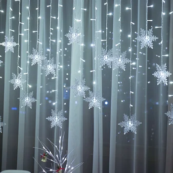 Snežinka Ledenica Luči, Zavese Luči, Božični Okraski, 2022 Niz Luči, Poročni Aranžma LED Novo Leto Dekorativne Luči