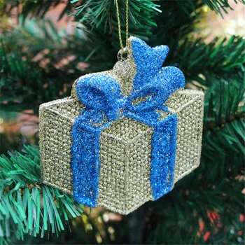 1 PC Zlata powderdouble barve, Škatle za darilo, Božični okraski Božič drevo prisotna adornments DIY stranka, proizvodnja pribor