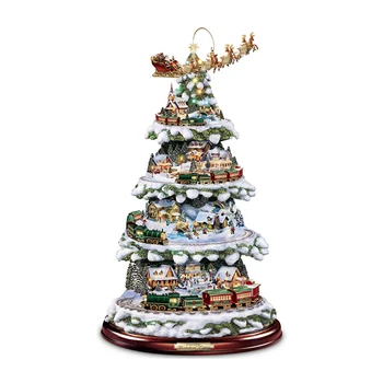 Božično Drevo Obračanje Kiparstvo Vlak Dekoracijo Okno Nalepke, Božični Okraski Zimske Opreme Doma 2022 Navidad