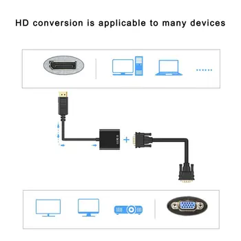 1080P HDMI je združljiv DP na VGA Adapter Digitalno Analogni Pretvornik Kabel Za Xbox PS4 Prenosni RAČUNALNIK TV Okno za Projektor Displayer