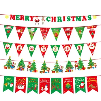 Božič Transparenti Papir, Obešanje Zastav, Santa Claus Snežaka, Jelena Božič Garland Vesel Božič Decors za Dom srečno novo year2021