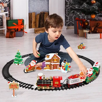2022 Čisto Nov Božični Vlak Set Električni Vlak Igrače z Zvokom, Svetlobo, Železniških Prog za Otroke Darilo Pod Božično Drevo