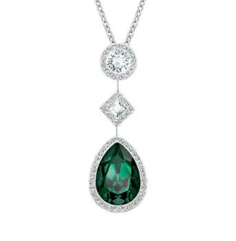 Visoka Kakovost, Elegantna Zeleni Krog Obesek Nakit Za Ženske Noč Stranka Crystal