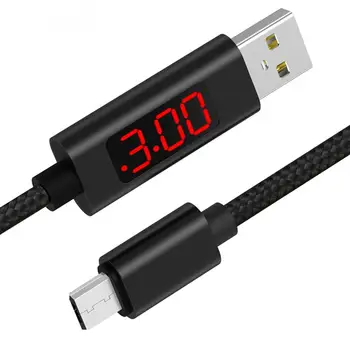 1 M(3.28 ft) priključek Mikro-USB Podatkov Polnjenja LED Digitalni Napetosti in Toka Prikaz Najlon Pleteni USB Kabel
