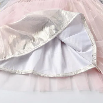 VIKITA Deklice Dolg Rokav Sivo Obleko Samorog Til Princesa Obleke Rojstni Kostume Dekleta 3 do 8 Let Priložnostne Vestidos
