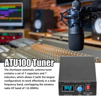 ATU-100-0A 1.8-55MHz Mini Avtomatski Antenski Tuner 0.91 palčni OLED Zaslon Aluminij Zlitine Outcase with1800MAh Baterije