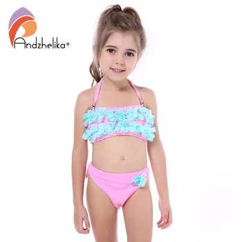 Andzhelika Roza Cvetovi otroške Kopalke Bikini Kompleti Za Dekleta Dva Kosa Otrok Kopalke 2021 Poletni Plaži, Kopalne Obleke
