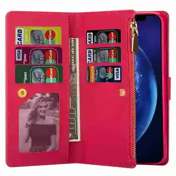 Multi Card Wallte Zaščitna Usnjena torbica Za iPhone 13 Pro Max 13 Mini 12 Pro Max 11 Pro Max SE 2020 X X X X XR XS Max Plus 8 7 Plus