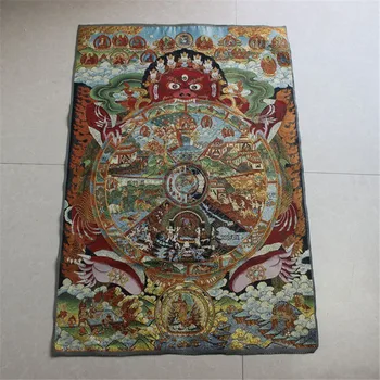 Nepalski Thangka vezenje Tibera Buddhist šest samsara Thangka