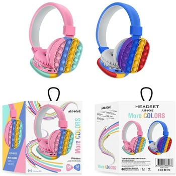 Brezžične Slušalke Slušalke Popit Fidget Igrače Nastavite Senzorično Avtizem BubbleToys za otroke Antistress Kawaii Bluetooth Stereo Slušalke