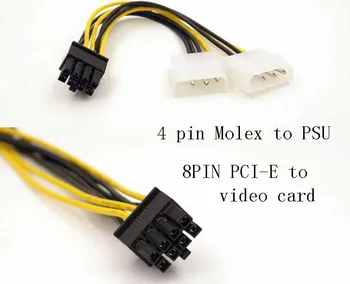 4 pin Molex do 8 pin PCI E grafična Kartica Grafična Kartica Power Adapter Kabel IDE 4pin molex, da 8pin PCI Express grafično Kartico, Napajalni Kabel