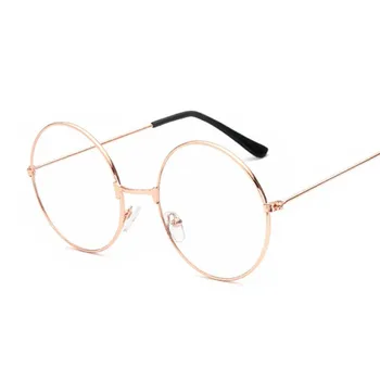 Unisex Modna Klasika Zlato Kovinski Okvir Očal Ženske Klasične Vintage Stil Optični Okrogle Očala Za Branje