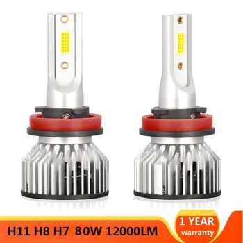 Muxall Mini Lampada H4 H7 LED Avto Smerniki Žarnice 12000LM 80W Žarnica H1 H3 9005 9006 HB4 HB3 H8 H9 H11 LED Luči za Meglo Avto Luči