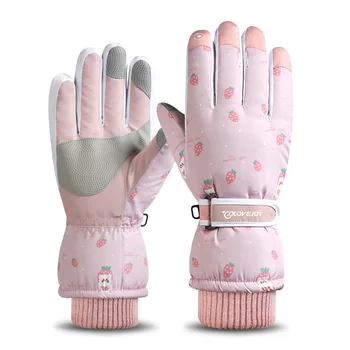Zimske smučarske rokavice dame outdoor, jahanje nepremočljiva, windproof rokavice plus žamet non-zdrsa, zaslon na dotik, kolesarjenje športne rokavice