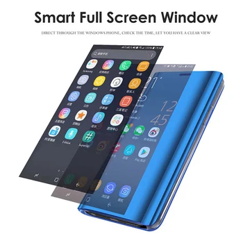 Ogledalo Flip Primeru Za Xiaomi Redmi Opomba 10 9 9 Poco X3 NFC M3 8 8T 7 Pro Max Redmi 7A 9A 9C Mi 9T 10T 11 Lite Kritje Coque