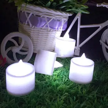 1pc Elektronska Sveča LED-Lučka Mini Pisane Romantične Brezdimni Brezplamensko Sveče Lučka za Poroko, Rojstni dan, Božič