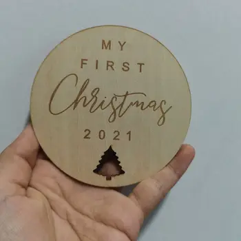 Komplet 20 kosov Moj Prvi Božič 2021 Baby Božič Lesa Znamenje Božič Mejnik 1. Božič