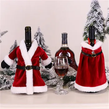 Božič Steklenico Vina Skp Rdeče Vino Bo Ustrezala Božič Obleko, Krilo Steklenico Vina Dekoracijo Ustvarjalne Rdeče Vino Vrečko