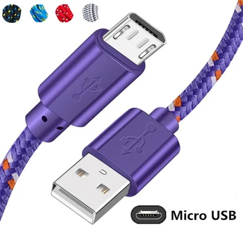Micro USB Kabel za 0,5/1m/2m/3m Pleteni Sinhronizacijo Podatkov Polnilnik USB Kabel Za Samsung S7 HTC LG Huawei Xiaomi Android Telefon Kabli