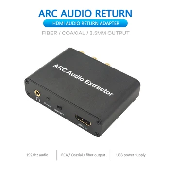 HDMI je združljiv Audio Return Adapter Stereo Extractor Pretvornik Digitalnega V Analogni Audio Converter 192KHz Audio 3,5 mm Jack Izhod