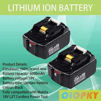 2 pakiranja 6.0 Ah BL1860B nadomestna baterija za Makita baterija 18V litijeva baterija združljiv z Makita BL1860B