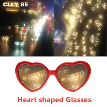 Ljubezen Očala Ponoči v obliki Srca Luči Postane Ljubezen Posebne Učinke Očala Neto Rdeča Očala sončna Očala Mode za Ženske