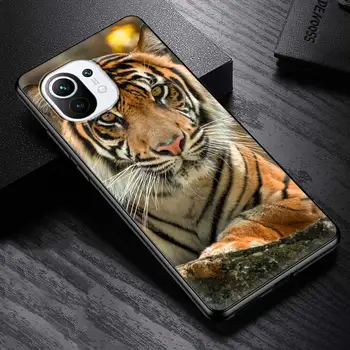 Kul Tiger Živali Silikonski Primeru Telefon Za Xiaomi Mi 11 10T Pro Opomba 10 A2 Lite 5G 9T Poco M3 X3 NFC CC9 8 Mehko Vrečko Kritje Capas