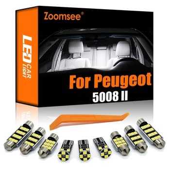 Zoomsee 10Pcs Notranjosti LED Za Peugeot 5008 II 2016+ Canbus Vozila Žarnice Notranja Kupola Zemljevid Branje Svetlobe, brez Napak Auto Svetilke Komplet