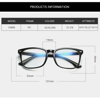 Ženske Anti Modra Svetloba Blokiranje Očala Moških Gaming Računalnik Branje Eyeglass Daljnovidnost Kratkovidnost Očala Pregleden Okvir Očal