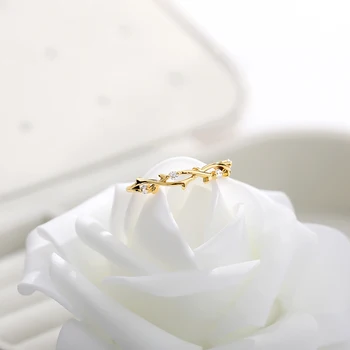 2021 Posameznih Geometrijo Obroč Golden Rose Zlato Obroč iz Nerjavečega Jekla, Glamour Ženska Nakit Crystal Ring Darilo za Rojstni dan BFF