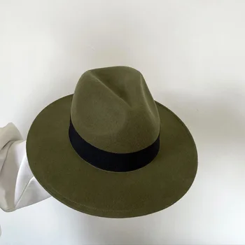 202108-junxian-zelena volne Avstralija volne jeseni, pozimi klasičnih fedoras skp moški ženske prosti čas panama jazz klobuk