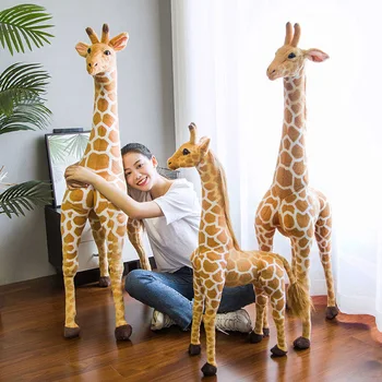 80 cm Velik obseg Resničnem Življenju Žirafa Plišastih Igrač, Polnjene Živali, Lutke Mehko Otroci Otroci Baby Darilo za Rojstni dan Dekor Fotografija Rekviziti