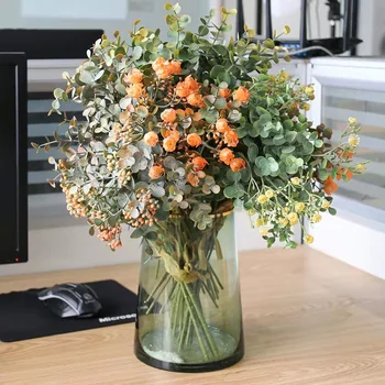 5 umetnih rastlin eucalyptus ročno DIY šopek, ki je primerna za na prostem poroka poročni šopek home office vrtni okras