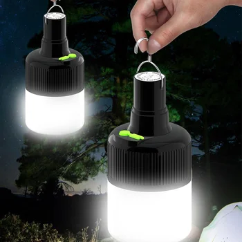 Prenosna LUČKA za Kampiranje Žarnice s Kavljem USB za Polnjenje Doma Sili Nočna Lučka za Pohodništvo, Kampiranje Ribolov Zunanja Razsvetljava