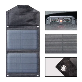 Sončne elektrarne polnilnik za mobilni telefon, 5v Dvojno USB 15w 22W 2A 3A Zložljive sončne celice, power bank baterijo po kopnem kampiranje