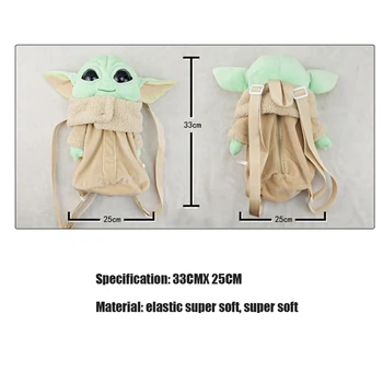 30 cm Disney Yoda Baby Nahrbtnik Star Wars Plišastih Nahrbtnik Lutka Mandalorian Odraslih Otrok Rojstni dan Plišaste Igrače Darilo Za Otroke