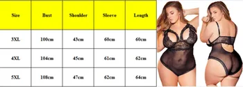 2020 Eksotičnih Oblačila Lady ' s Plus Velikost Čipke Bodysuits Pregleden Lenceria Mujer Porno Seksi spodnje Perilo, spodnje Perilo Sleepwear 3XL-5XL