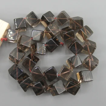 APDGG Naravnih 10 MM Kvadratne Kocke Dimljen Quartz Crystal Gemstone Izgubijo Pramenov Kroglice Za 15,5
