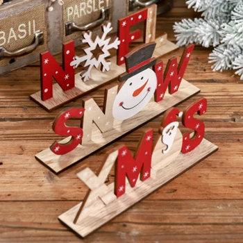 Božični Okraski za Dom Lesene Pismo Santa Claus Okraski Božič Doma Večerjo Namizni Dekor