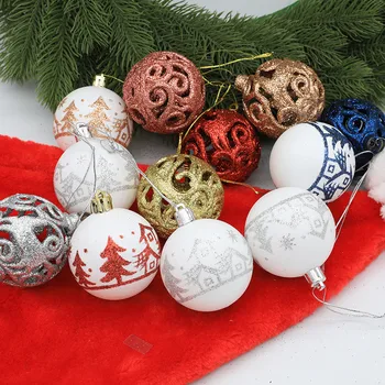 9Pcs/Set Božič Žogo, Bleščice, Baubles Kroglice 6 cm Ornament Trgovina Božično Drevo Okraski, Kroglice Božič Stranka Obesek Visi
