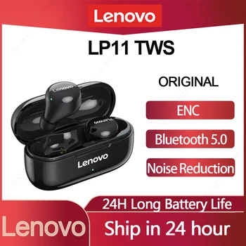Original Lenovo LP11 TWS Bluetooth Slušalke Stavko Brezžična tehnologija Bluetooth 5.0 ENC Zmanjšanje Hrupa HD Klic Dolgo Življenjsko dobo Baterije Slušalke