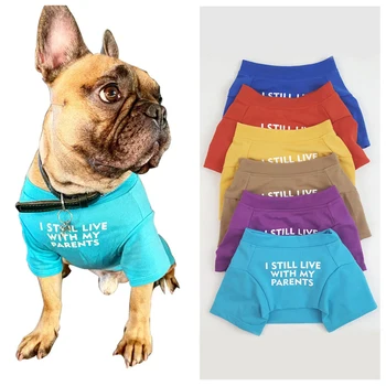 Pisma Natisnjena francoski Buldog T-majica Bombaž Pes Majica Dihanje Pet Oblačila Kuža Majica Pibull Obleke za Majhne Pse