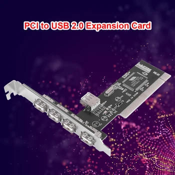 Razširitveno Kartico Najnovejši Prihoda PCI USB 2.0 4 Vrata 480Mbps Visoke Hitrosti PREKO PESTA PCI Kartice Krmilnika Adapter PCI Kartice za Namizje