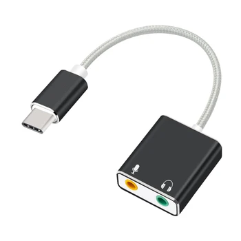 USB tip C Tip-C Zunanje Zvočne Kartice Adapter Zvočno Kartico USB-C Jack 3.5 mm Slušalke Micphone za Prenosni računalnik Macbook Pro
